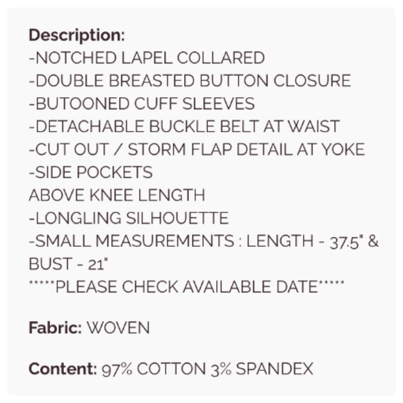 ❤️Double breasted trench coat jacket - Picture 5 of 5